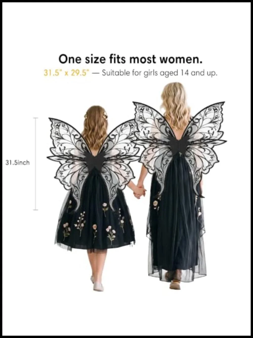 Fairy Wings with Adjustable Straps, Organza, Wire Frame, Halloween Cosplay for